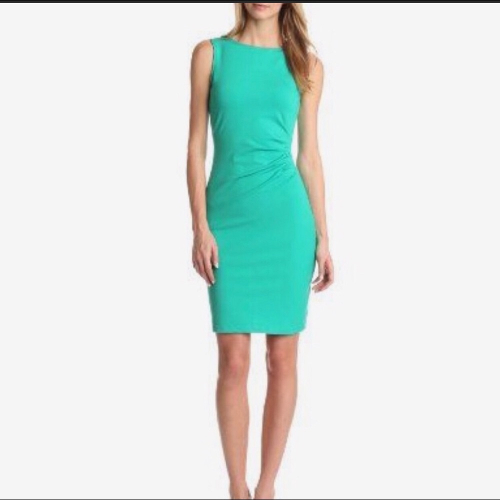 Kenneth Cole Turquoise Full Back Zipper Dress Sz 8